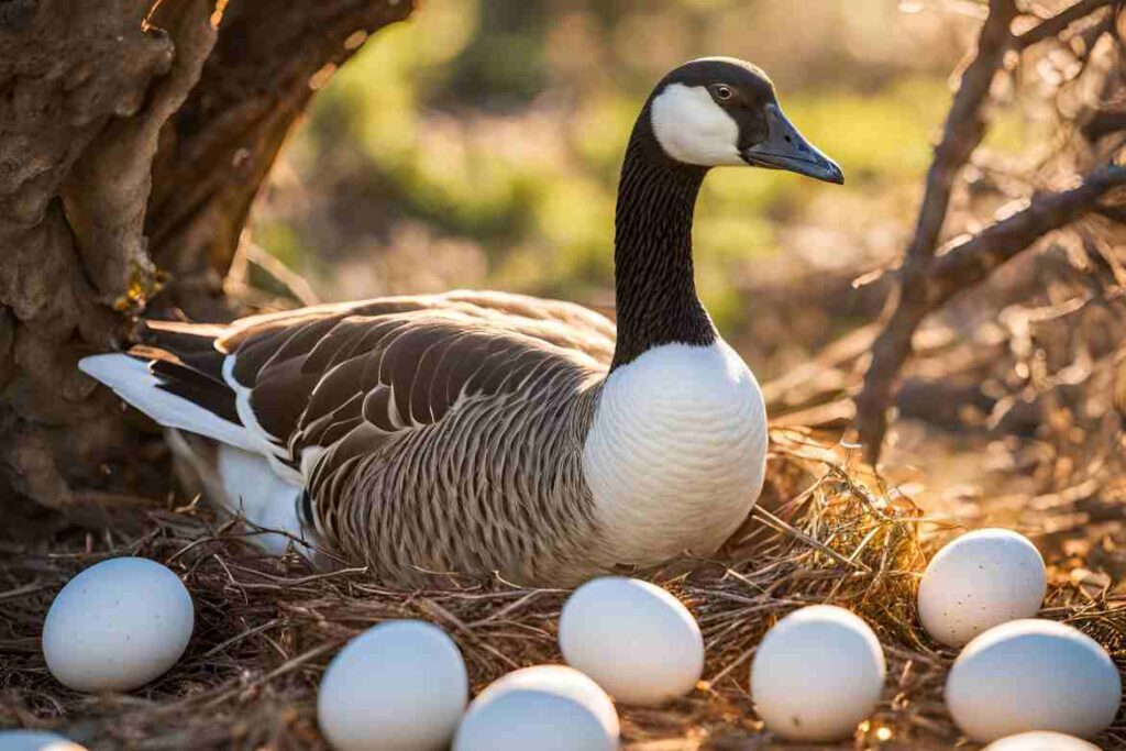 how many eggs does a goose lay before sitting