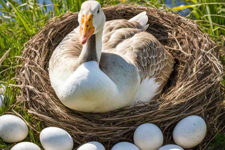 how many eggs does a goose lay before sitting